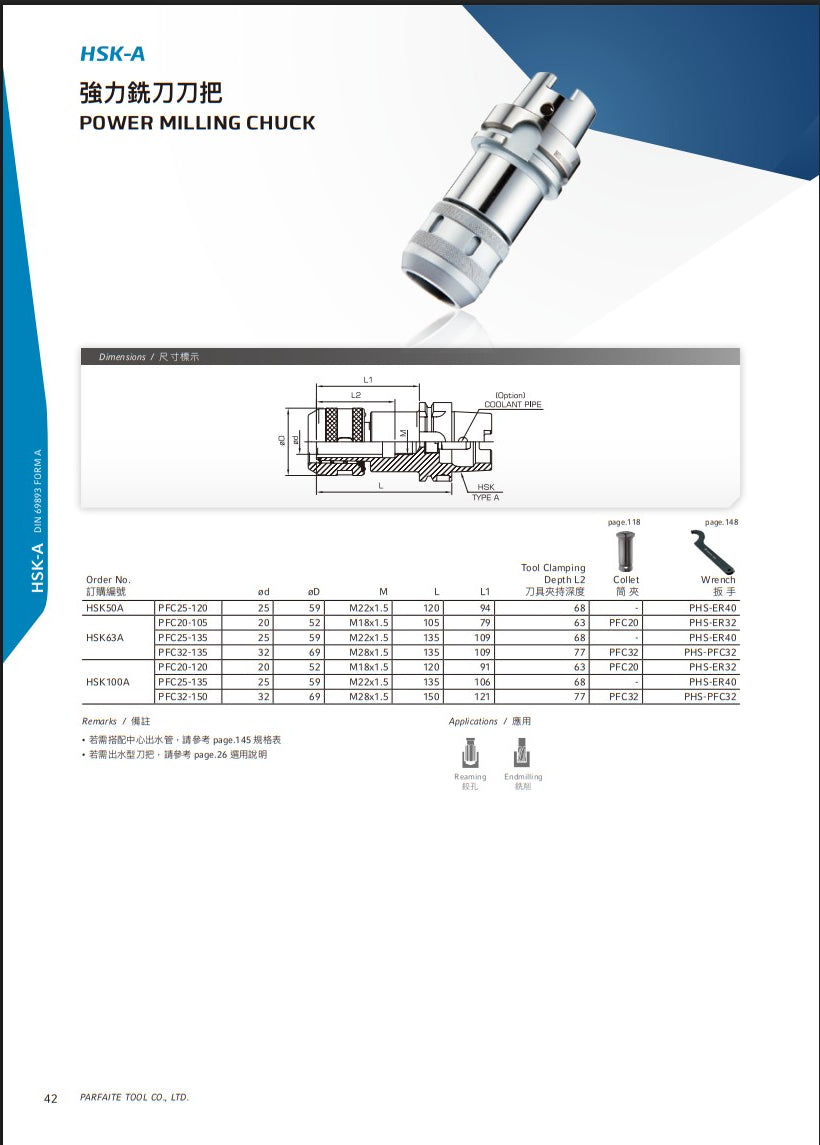 HSK63A Power Milling Chuck Diameter 25