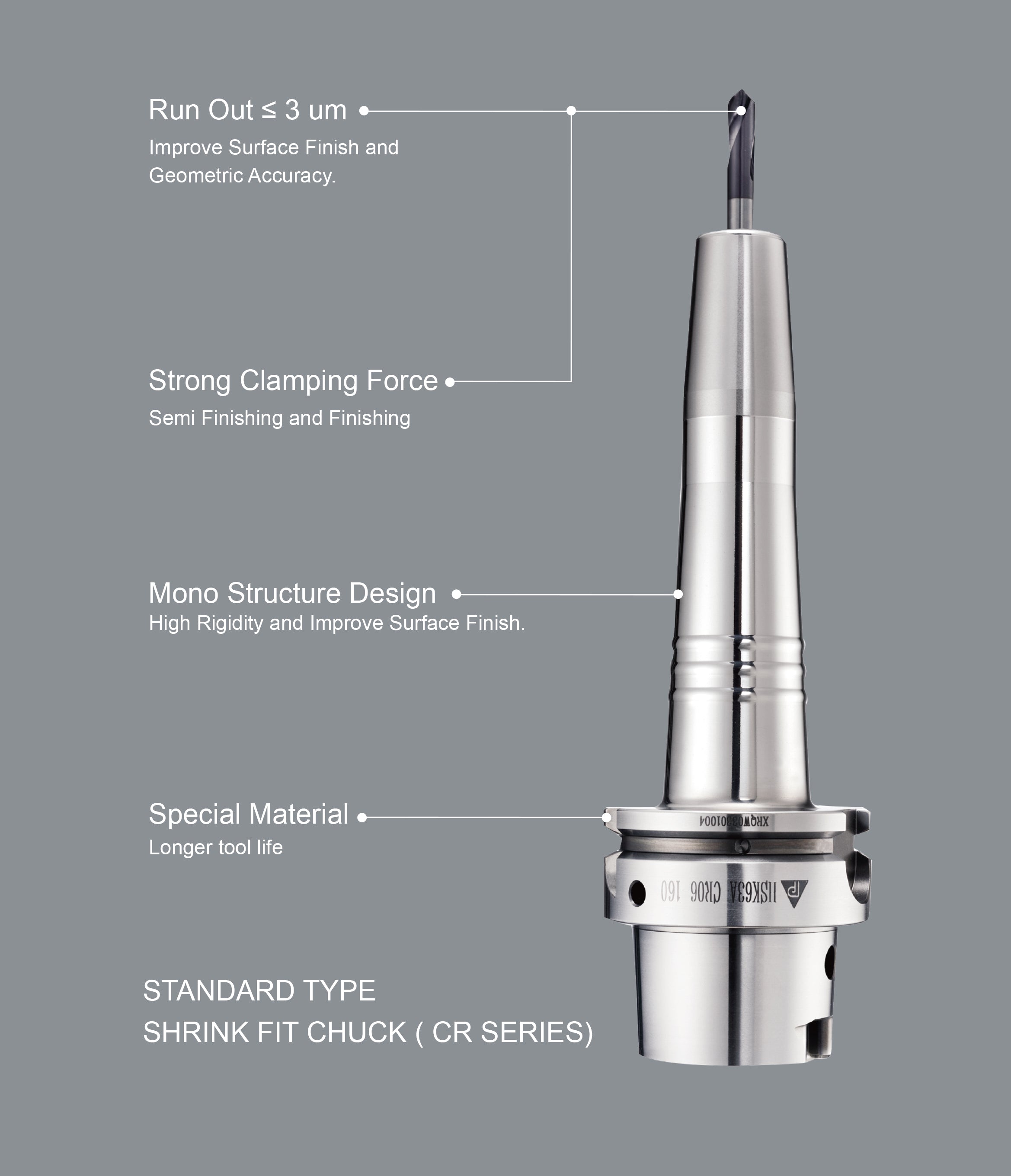 BT30 Standard Shrink Fit Chuck- Diameter 8
